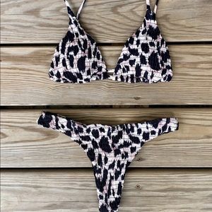 Haute Swimwear Leopard Print Bikini S